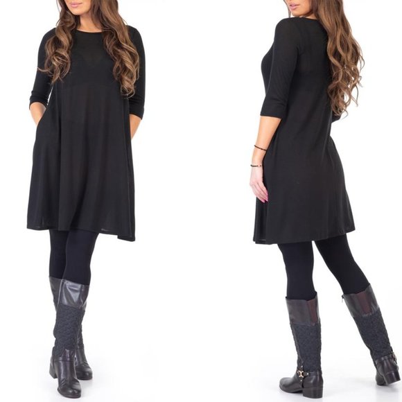 Hacci Dress With Fleece Lined Leggings - Picture 1 of 5
